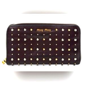 MIU MIU Black Studded Wallet